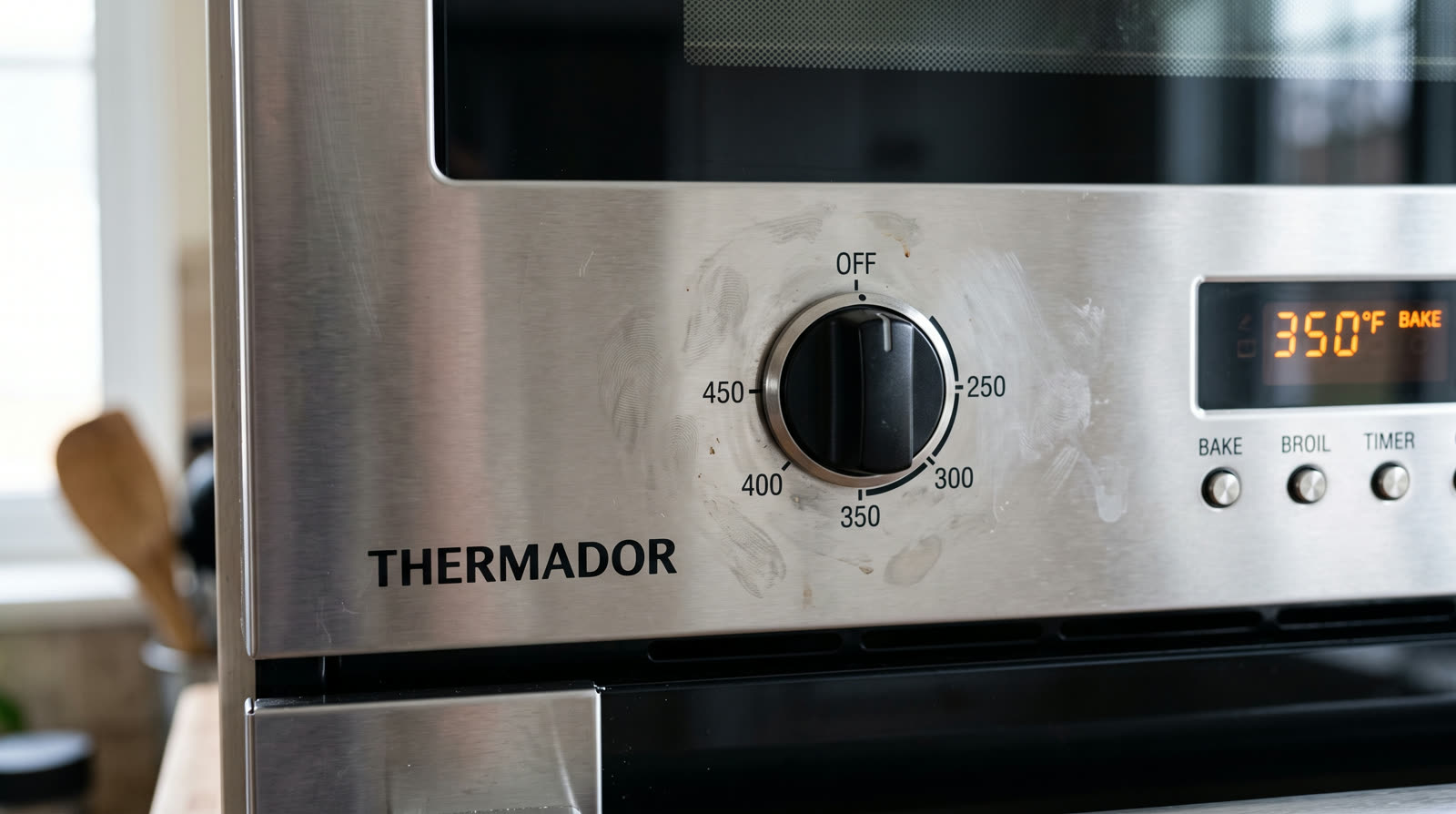 Thermador oven control panel up close